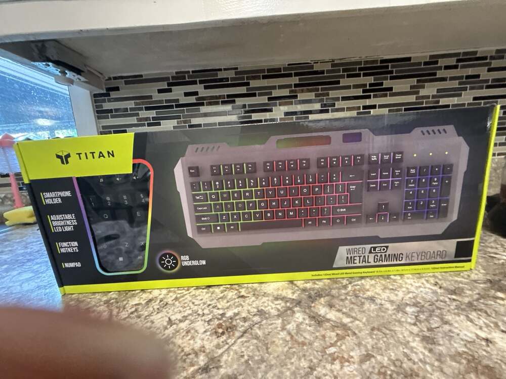 Titan Wired LED Metal Gaming Keyboard with Smartphone Holder